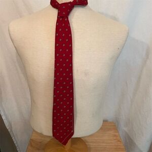 Paco Rabanne Men Red Silk Geometric Designer Tie Careercore Corp preppy designer